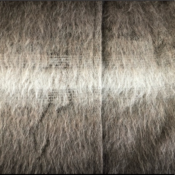 Club Monaco hooded poncho cape alpaca brown ombre wool mohair jacket coat M - Picture 6 of 6